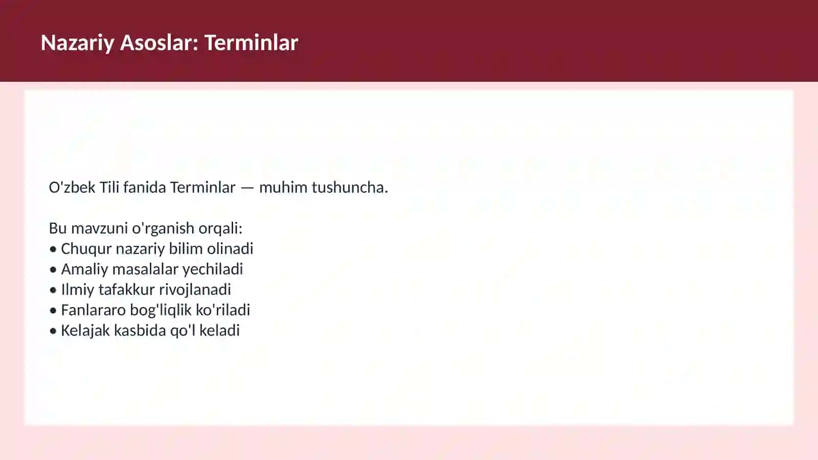 O'ZBEK TILI Arxaizmlar 3