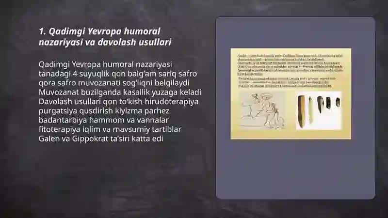 Qadimgi Yevropa va Osiyo tabobatining usullari, o‘xshashligi va farqlari 3