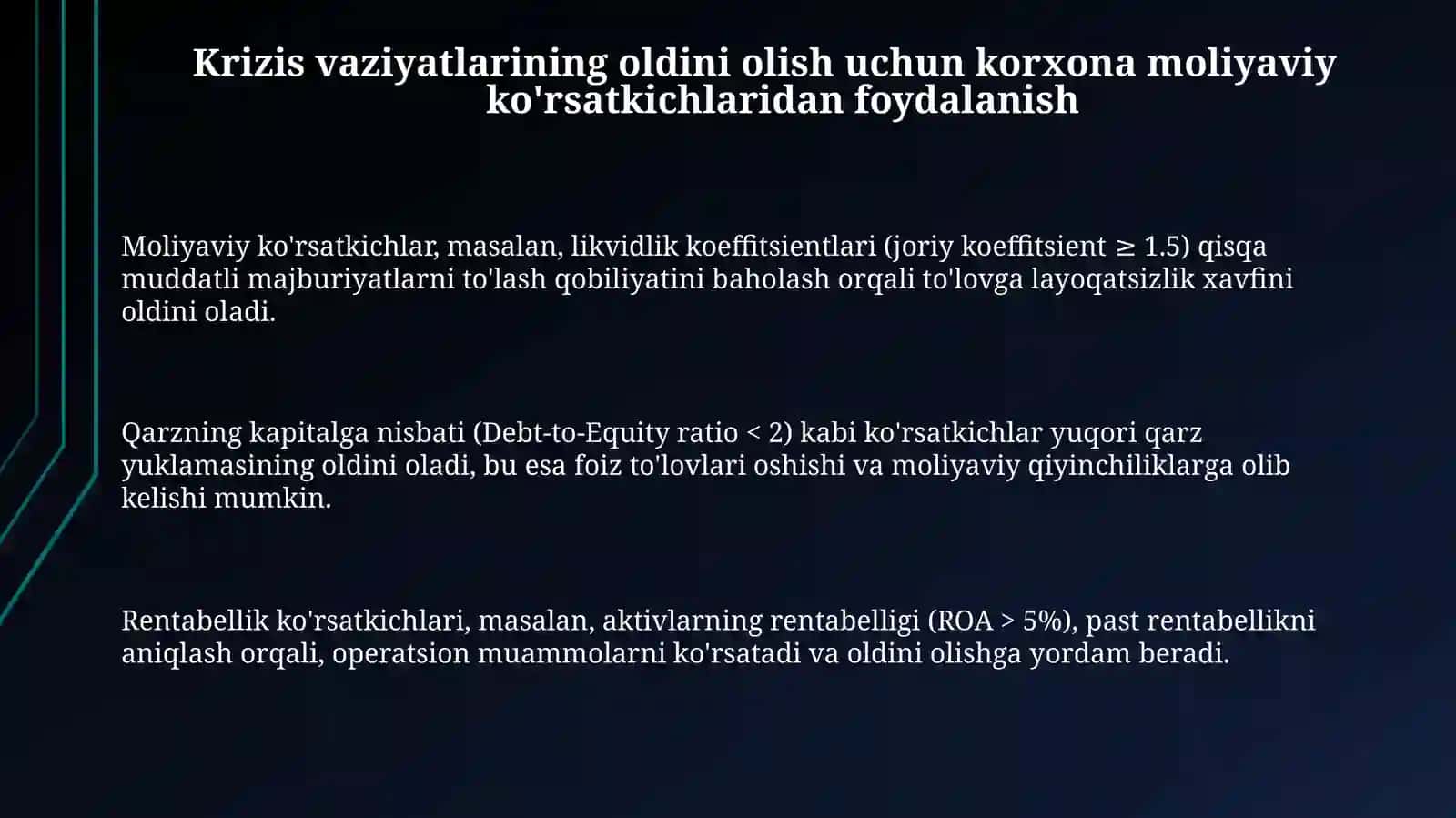 Inqirozli holatlarning oldini olish 3