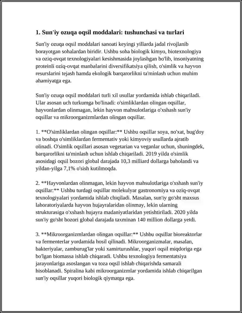 Sun'iy ozuqa oqsil moddalari 3