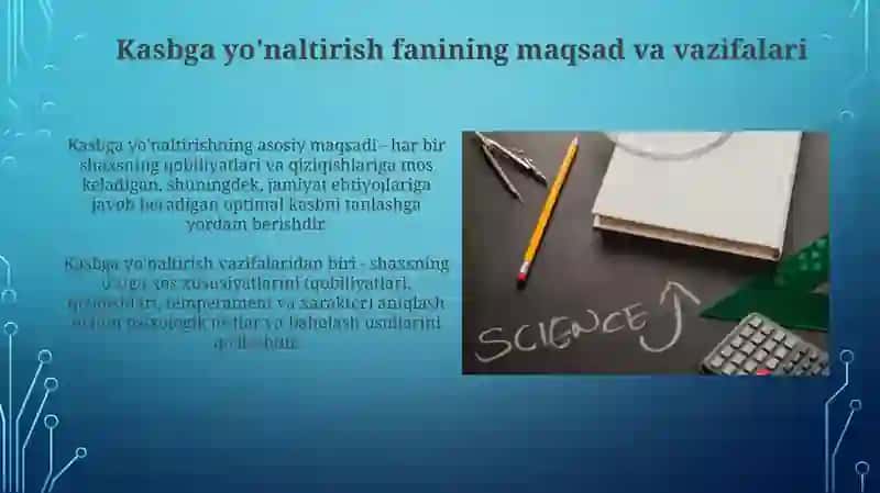 Kasb -hunarga yoʻnaltirish fanining maqsad va vazifalari 3