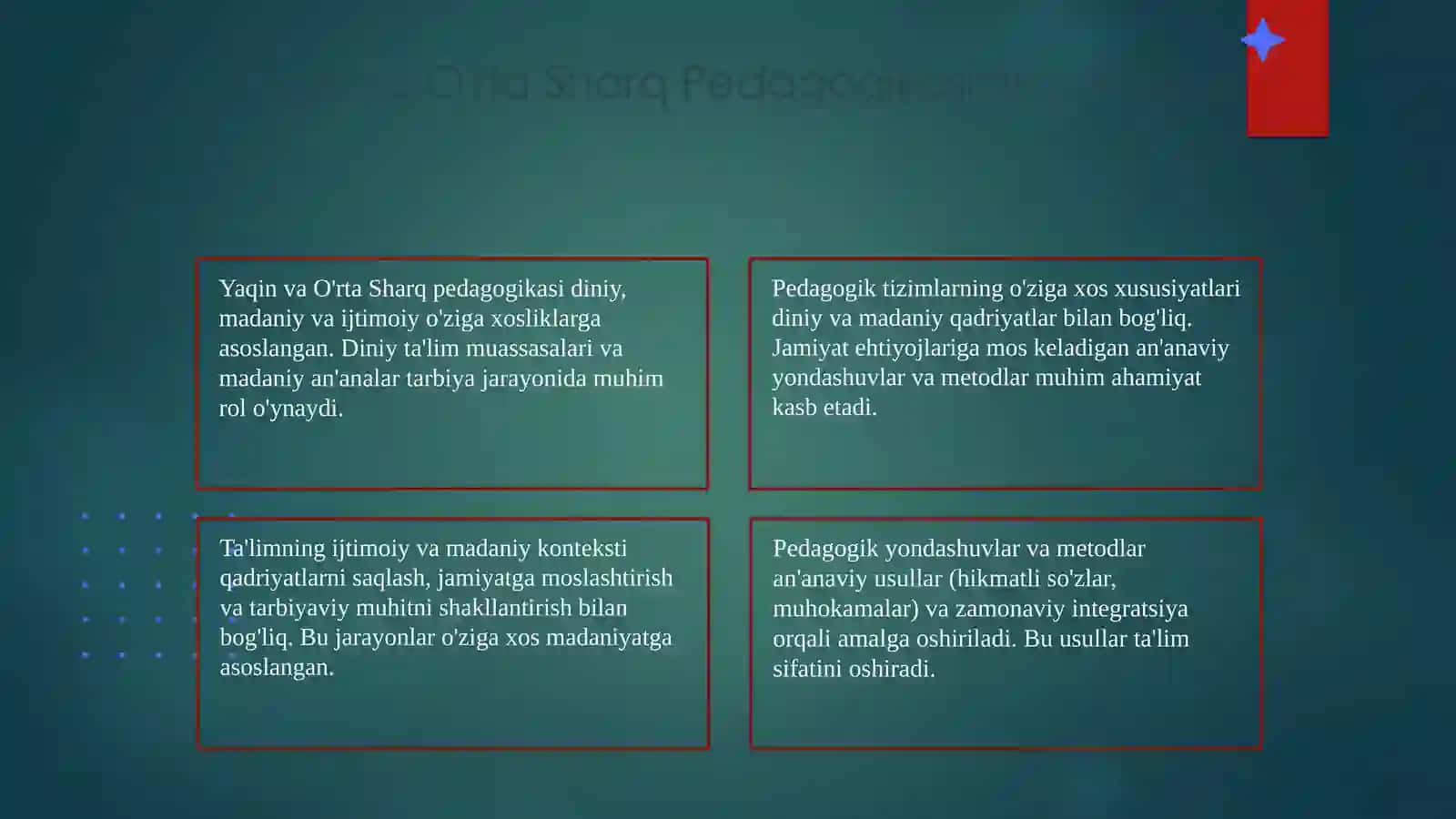 Yaqin va O'rta Sharq pedagogikasining asoslari 3
