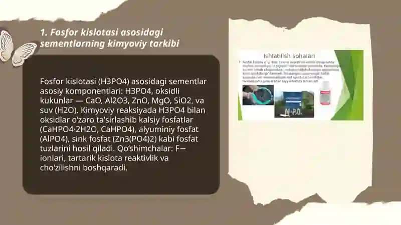 Fosfor kislotasi asosidagi sementlar 3