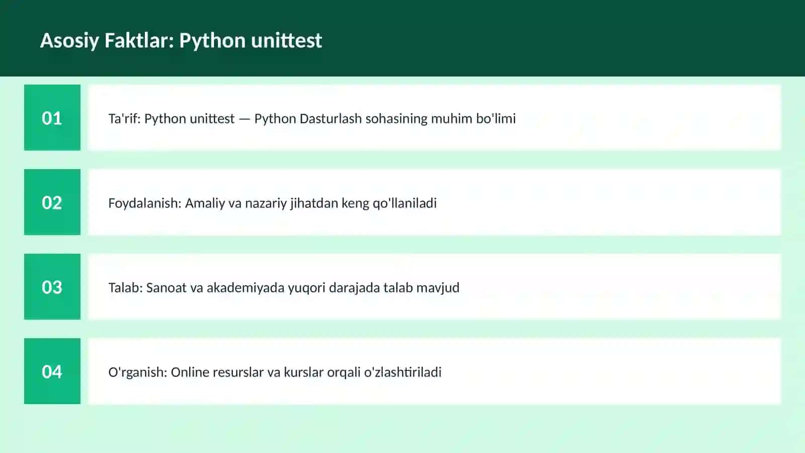 PYTHON DASTURLASH | Python unittest 3