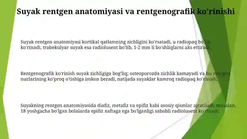 Skelet suyaklarining rentgenanatomiyasi 3