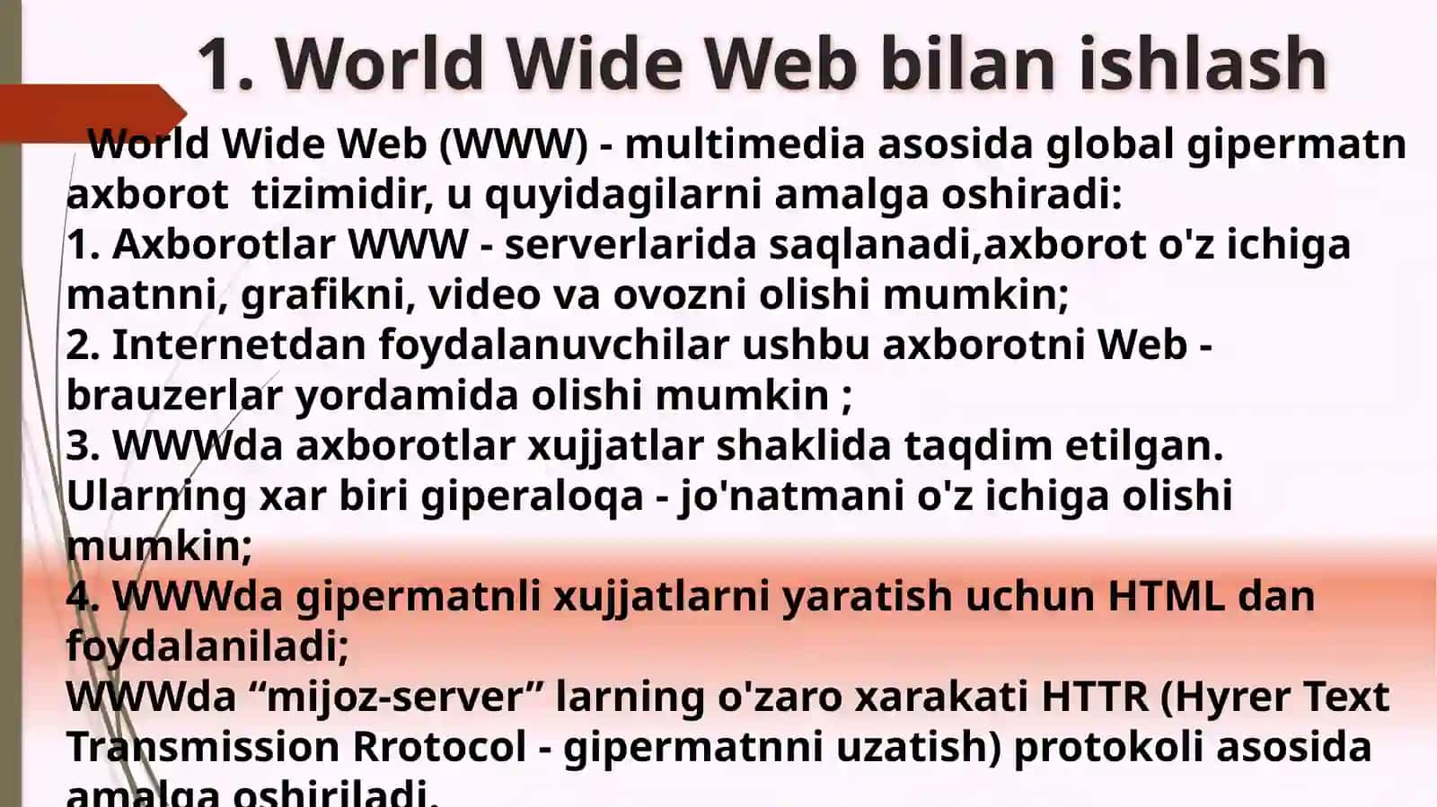 World Wide Webbilan ishlash 3