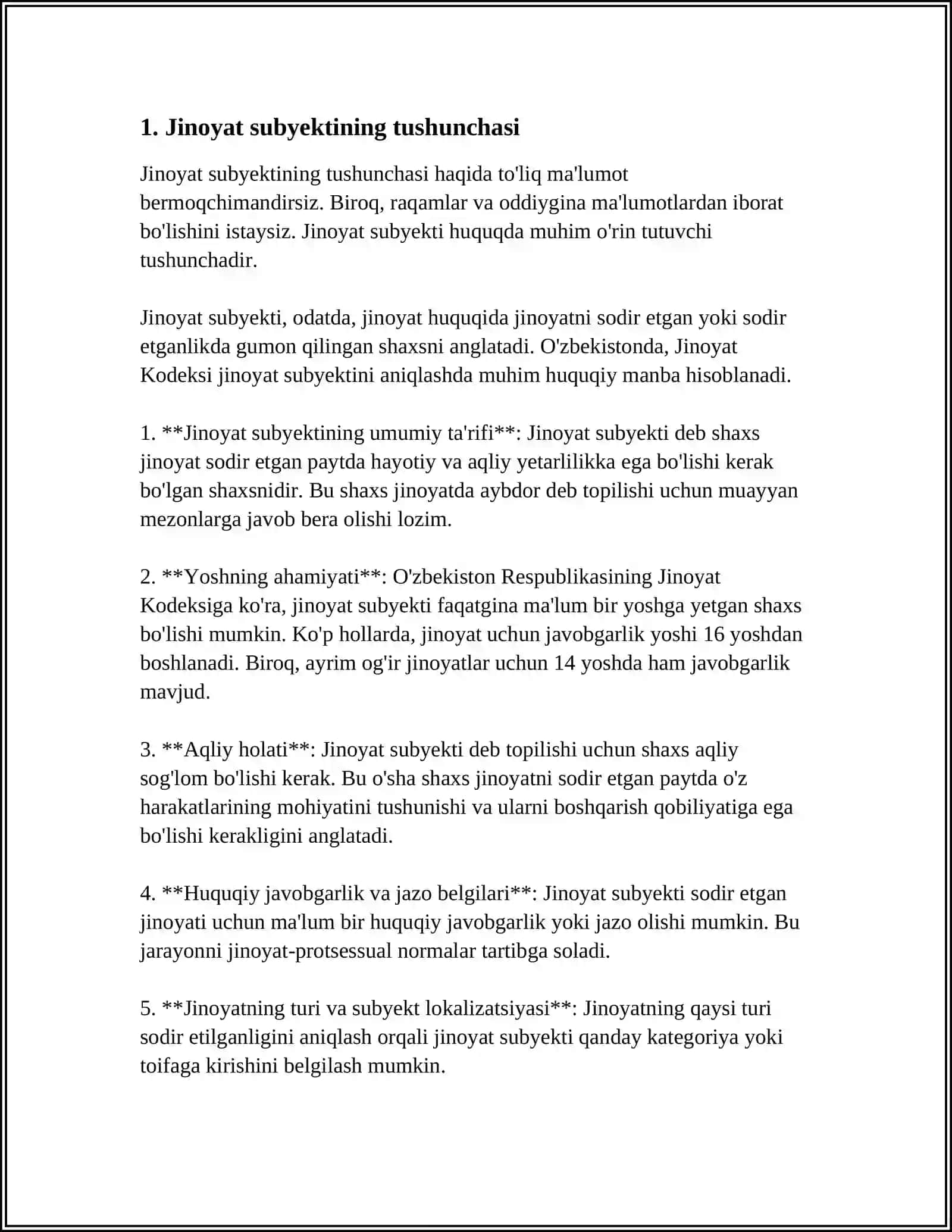Jinoyat subyekti va jinoyatchining shaxsi 3