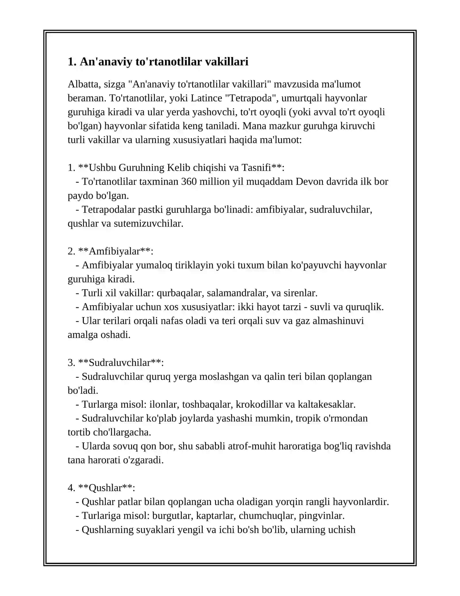 TO'RQANOTLILAR VAKILLARI TURKUMLARI. 3