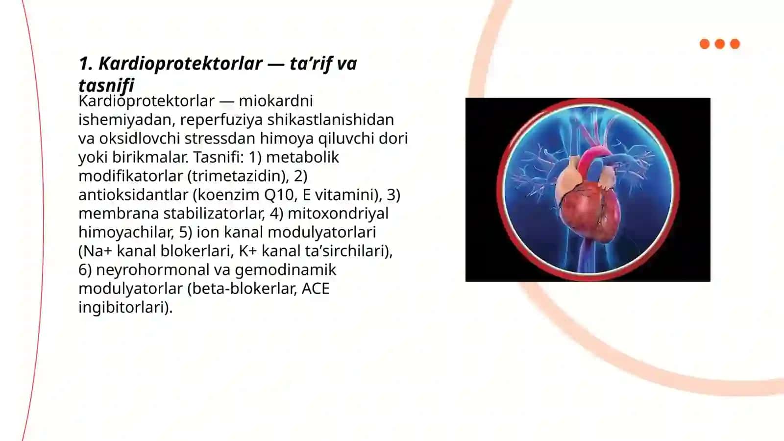 Kardioprotektorlar va metabotrop vositalar 3