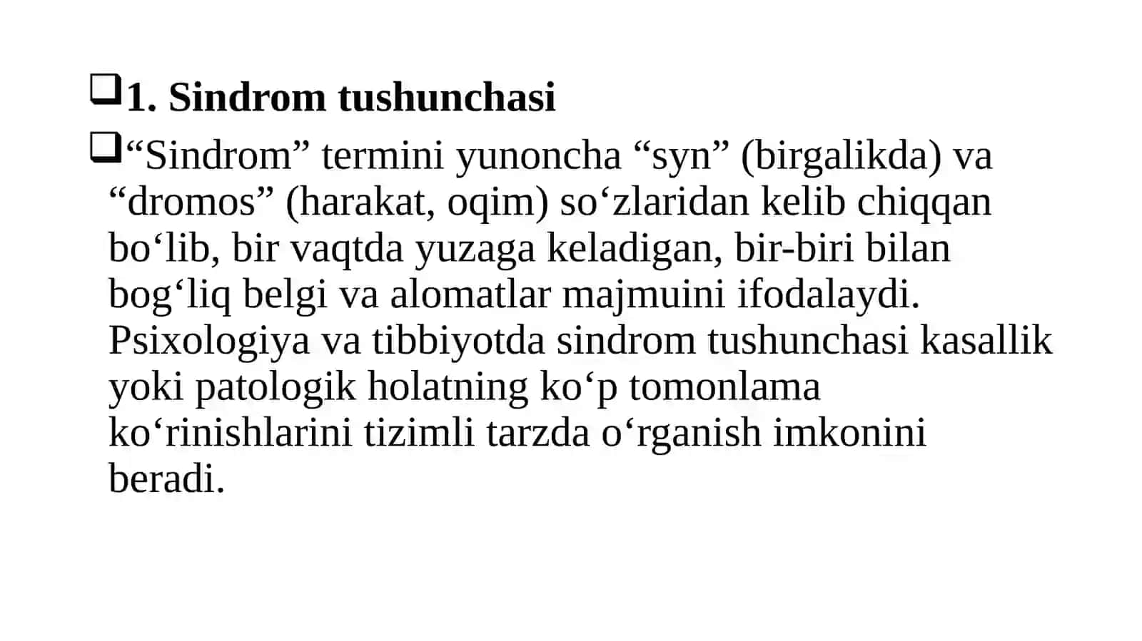 Klinik va Neyropsixologik sindromlar 3