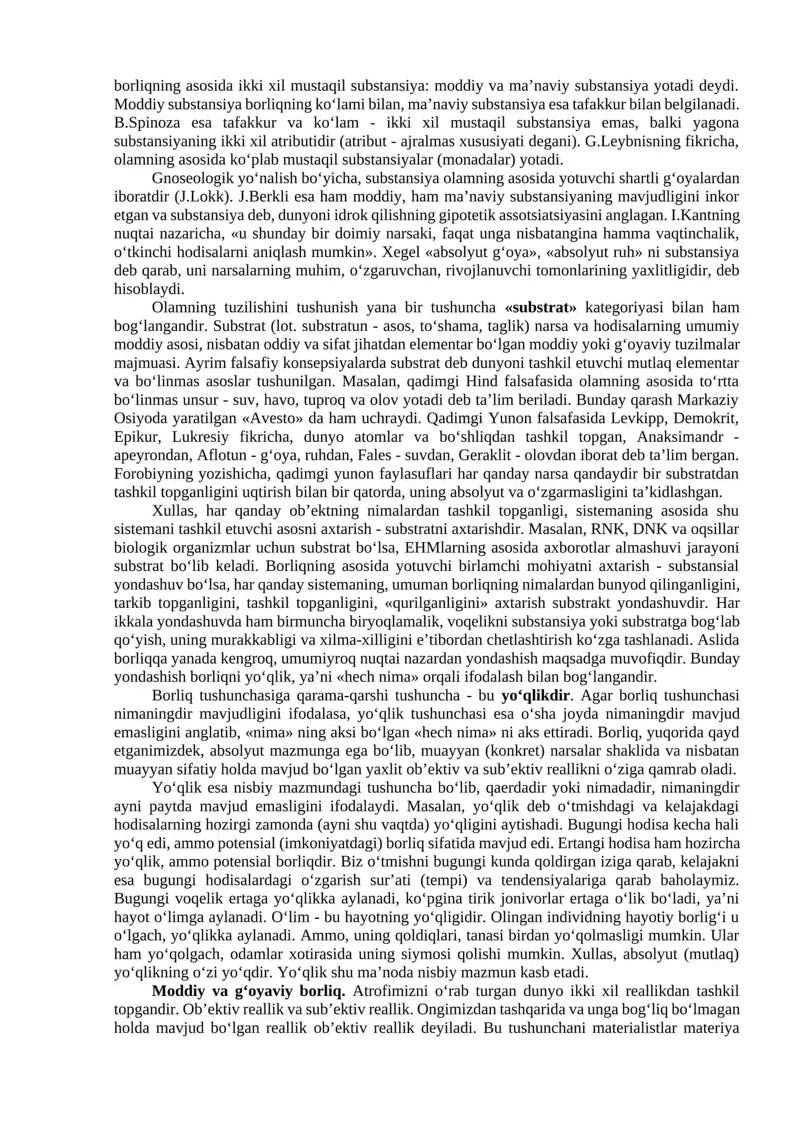 BORLIQ – FALSAFASINING KATEGORIYALARI 3