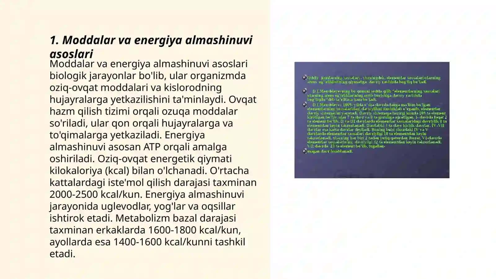 Moddalar va energiya almashinuvi asoslari 3