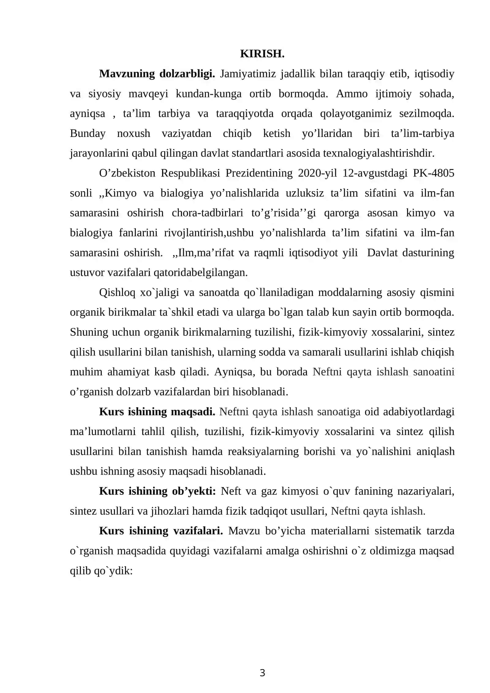 Past oktanli benzinni riforming qilish jarayoni 3
