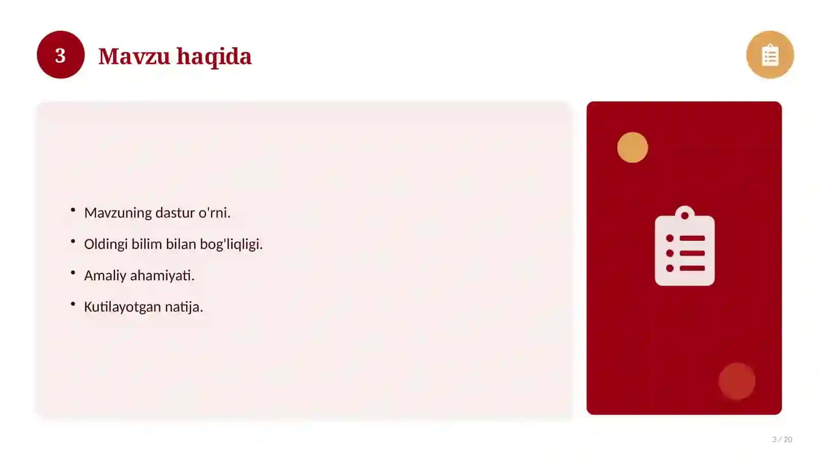 Kimyo fanidan 11-sinf: 6-mavzu uchun batafsil dars ishlanmasi 3