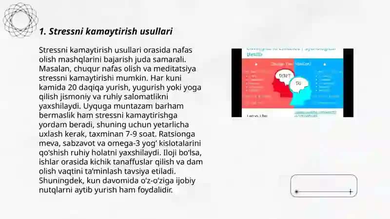 Stressni kamaytirish usullari 3