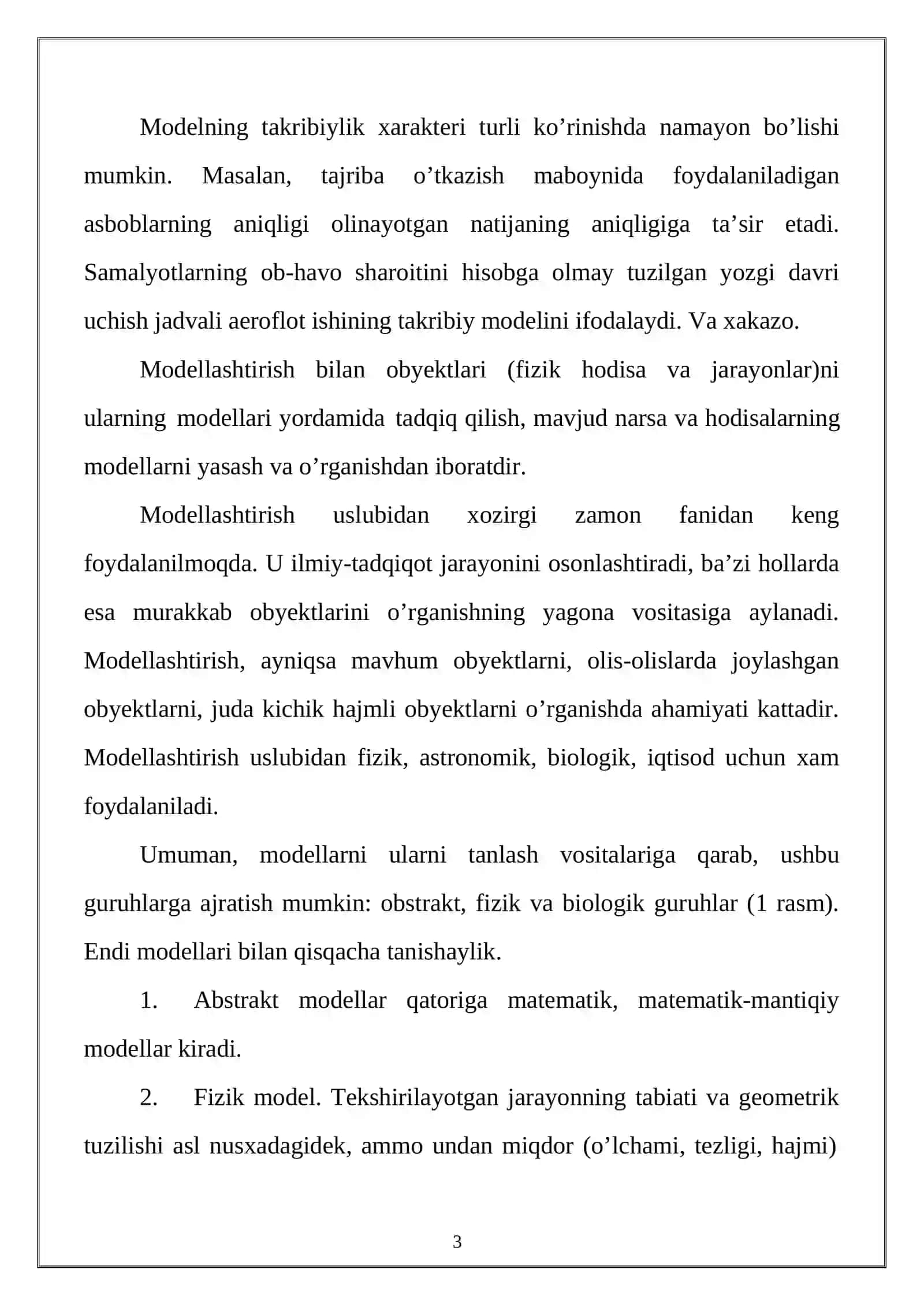 Matematik modellashtirish 3