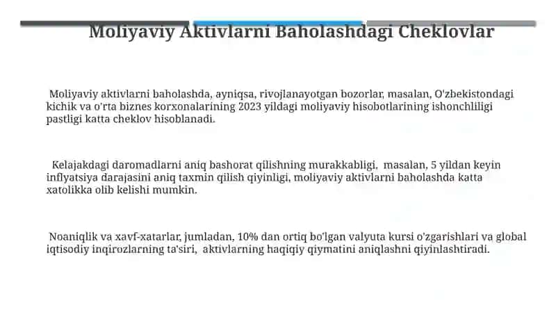 Moliyaviy Aktivlarni Baholash xususiyatlari 3