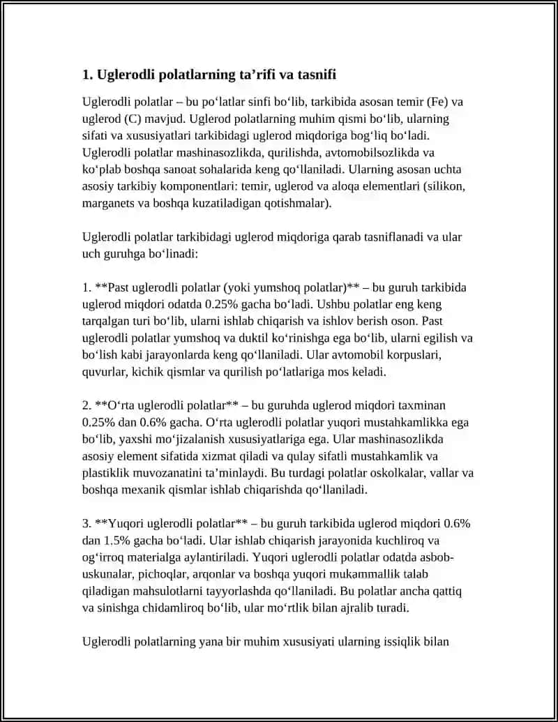 Uglerodli Polatlar 3