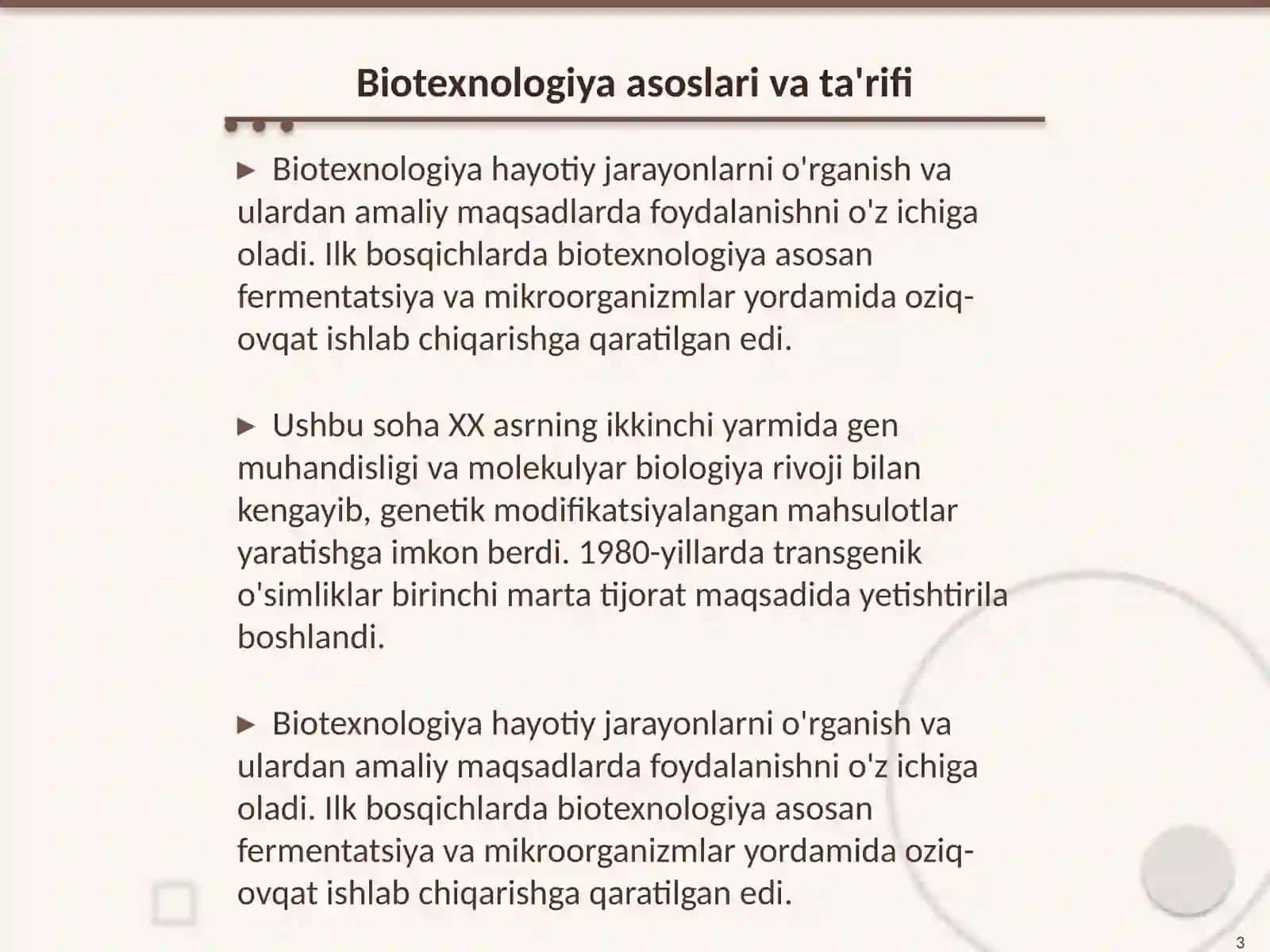 Biotexnologiya Hayotiy Jarayonlar 3