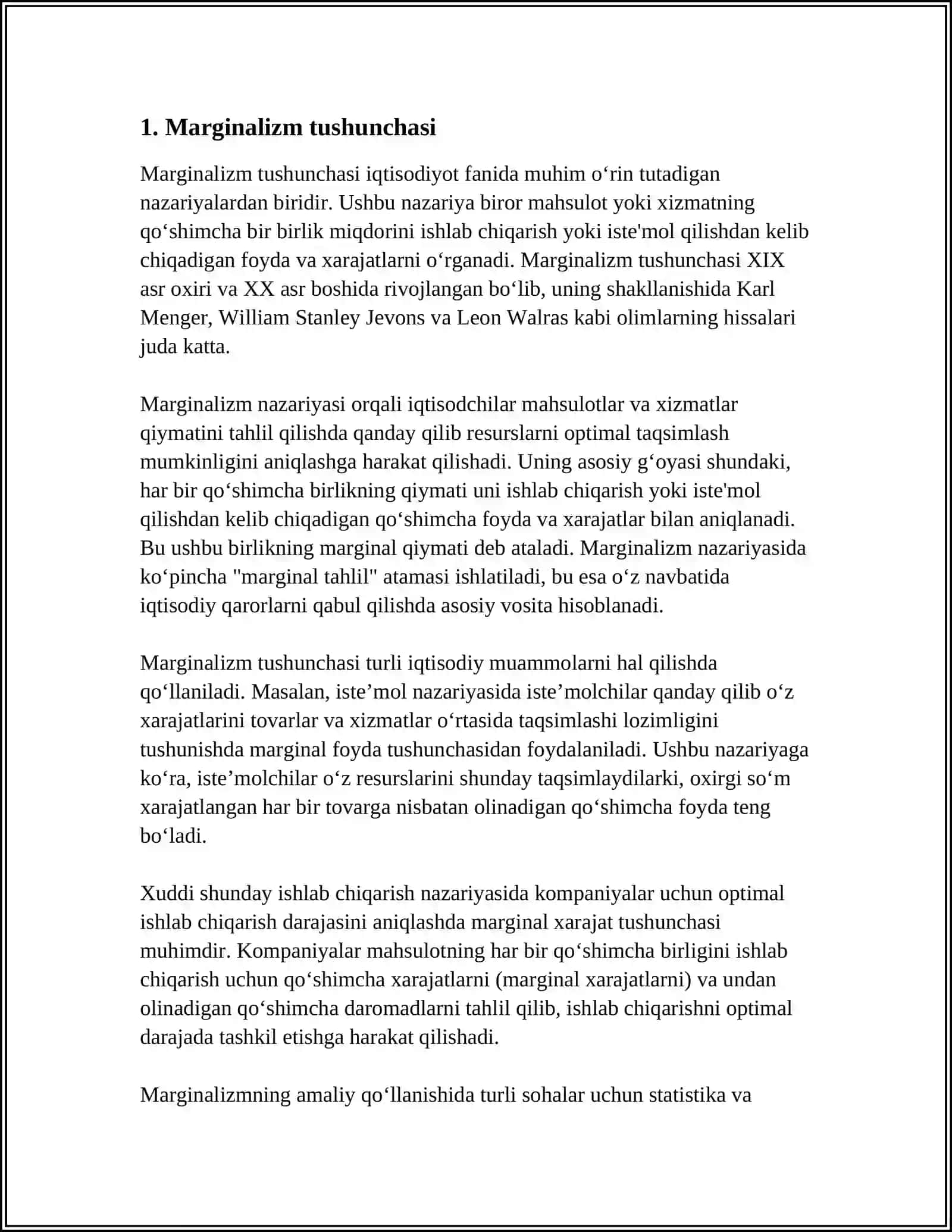MARJINALIZM IQTISODIY TA'LIMOTI TARIXI 3