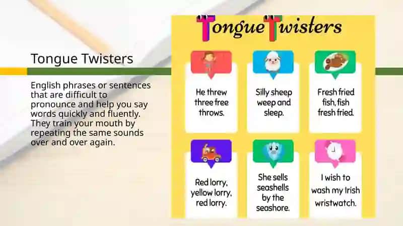 50 Tongue Twisters to improve pronunciation in English 3
