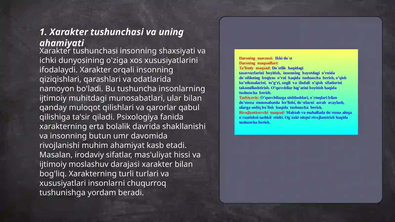 Xarakter haqida tushuncha 3