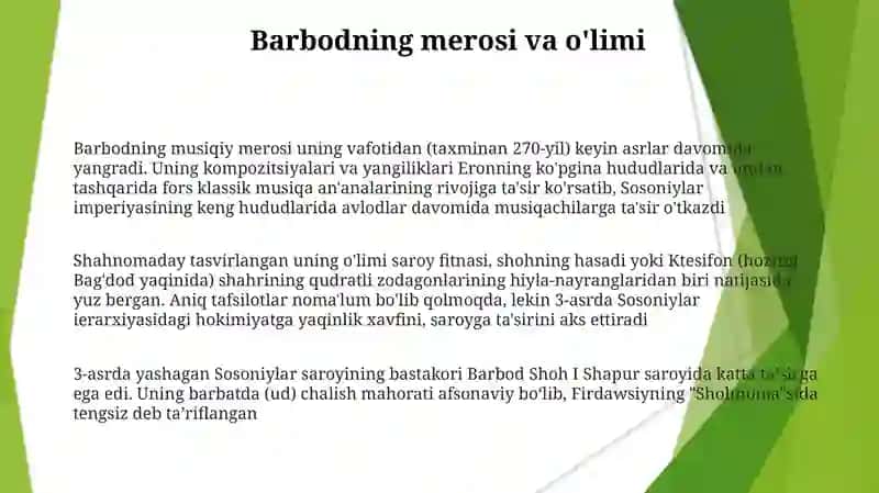 Barbodning musiqiy merosi 3