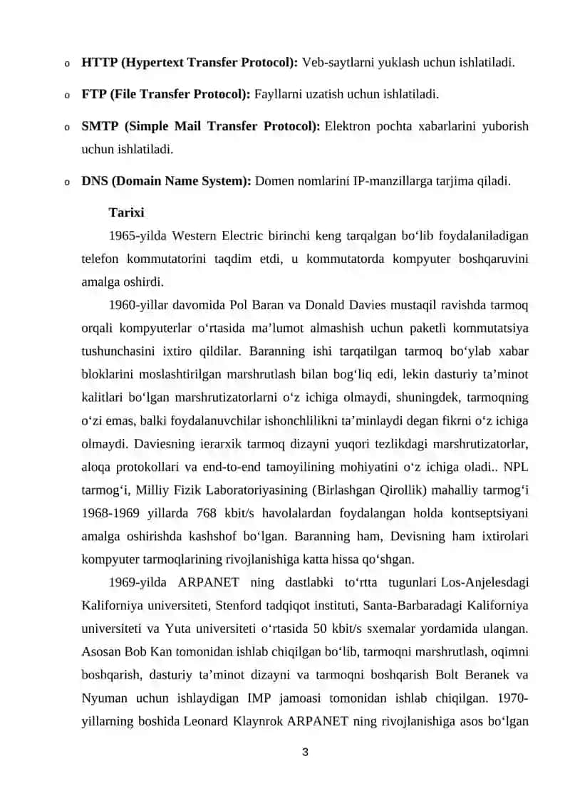 Kompyuter tarmoqlari va pratakolari 3