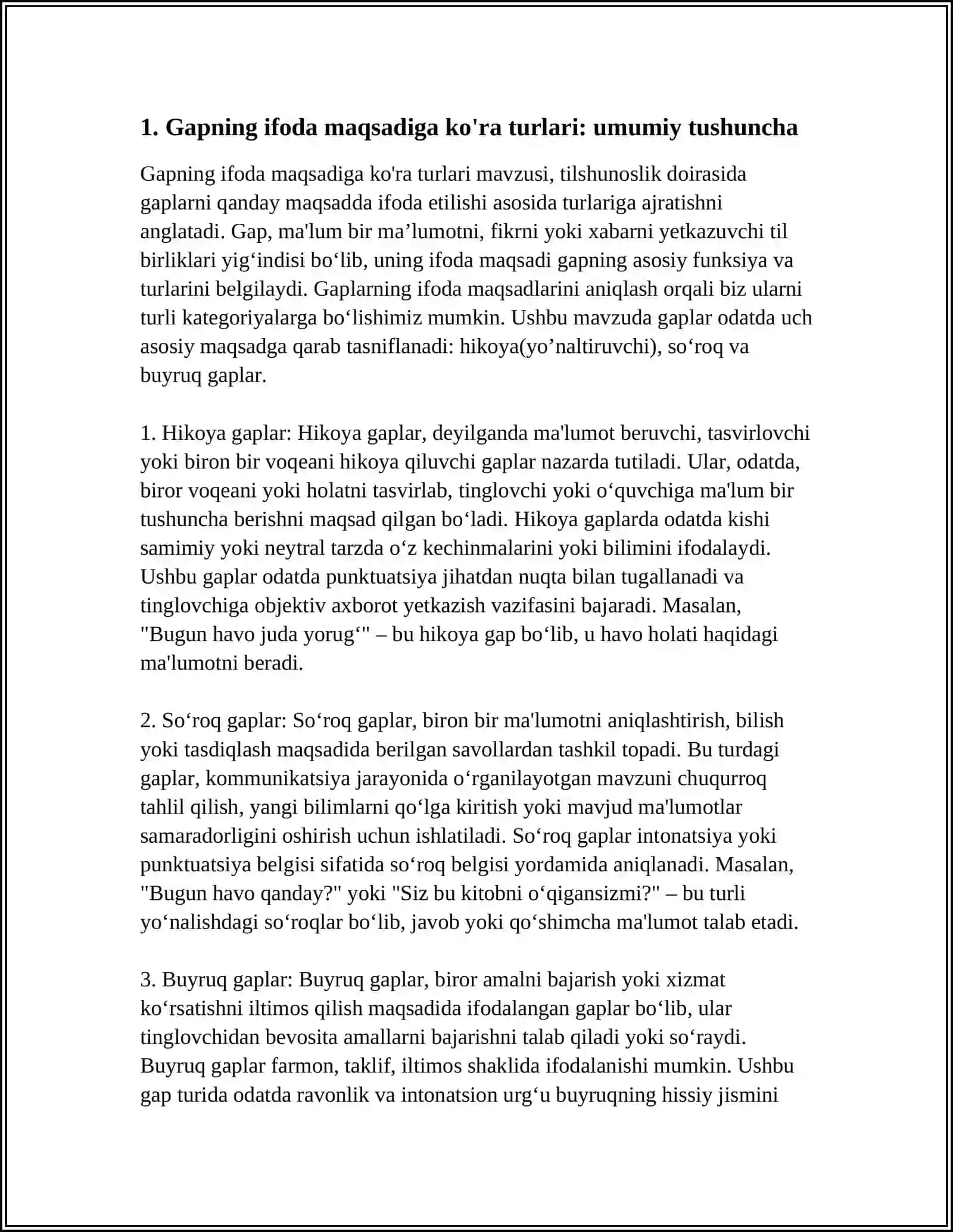 GAPNING IFODA MAQSADIGA KÓRA TURLARII 3
