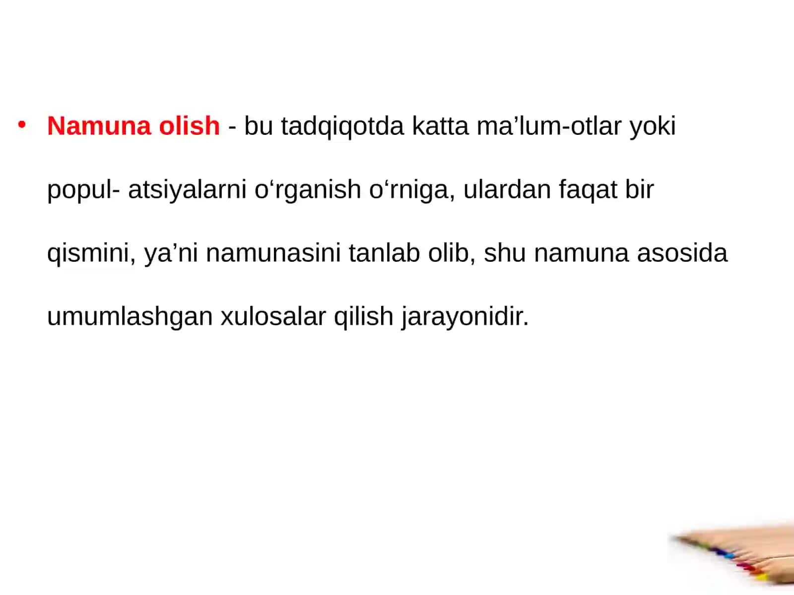 NAMUNA OLISH JARAYONI VA USULLARI 3