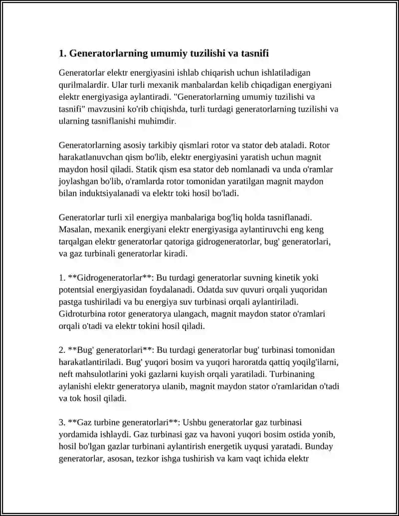 GENERATORLAR TUZILISHI VA ISHLASH PRINSIPLARI 3