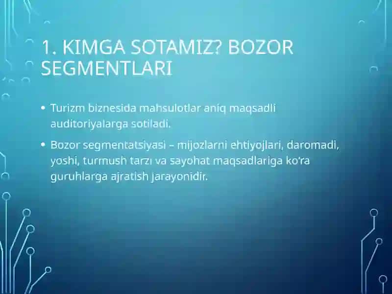 Turizm marketingi bo‘yicha taqdimot 3