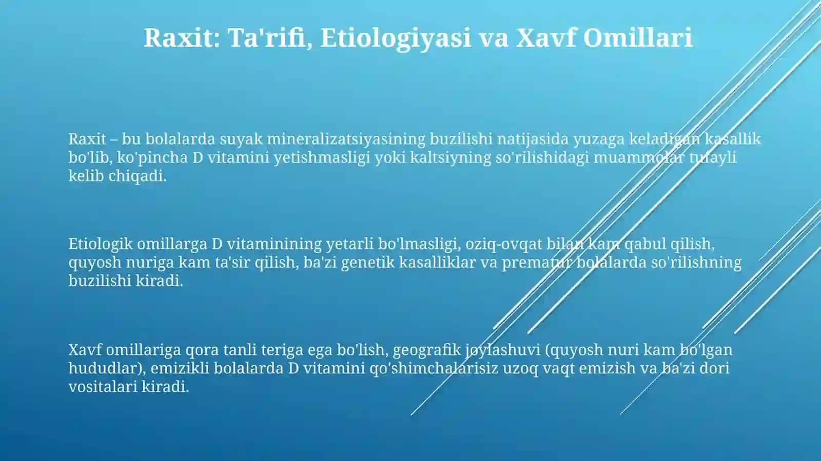 Raxit va Raxitga O'xshash Kasalliklar 3