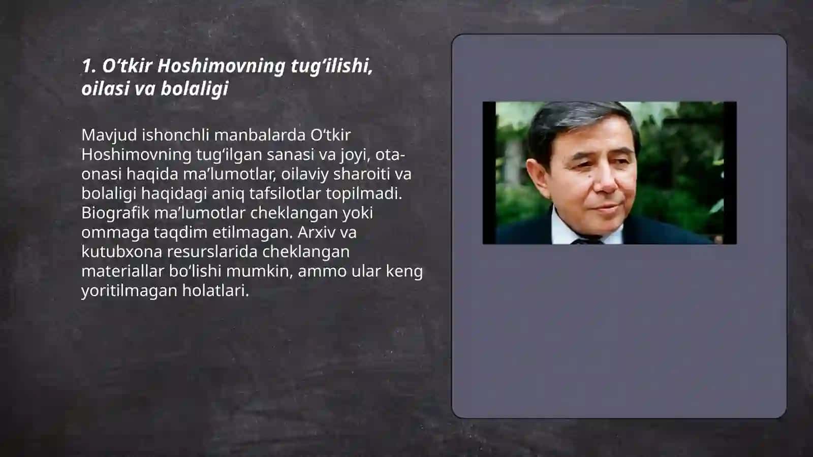 Oʻtkir Hoshimov hayoti va ijodi 3