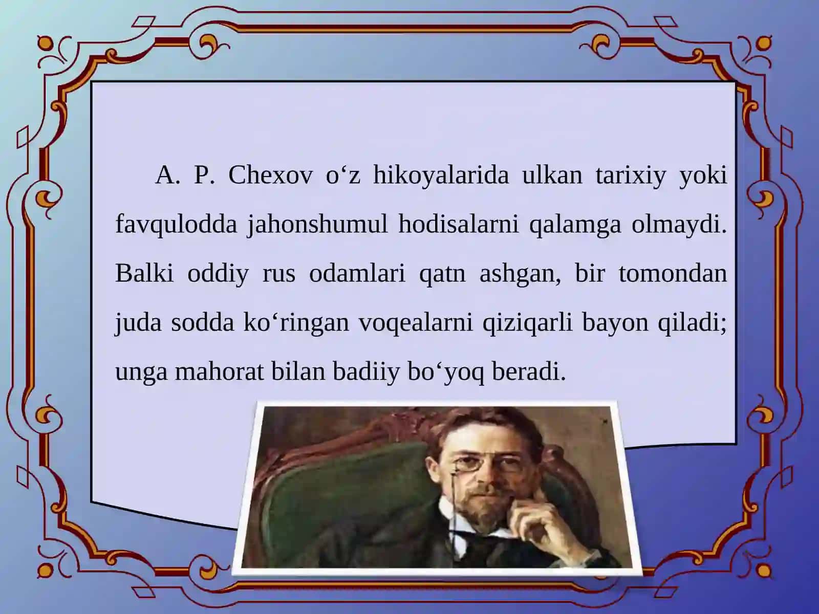 ANTON PAVLOVICH CHEXOV HIKOYASI HAQIDA 3