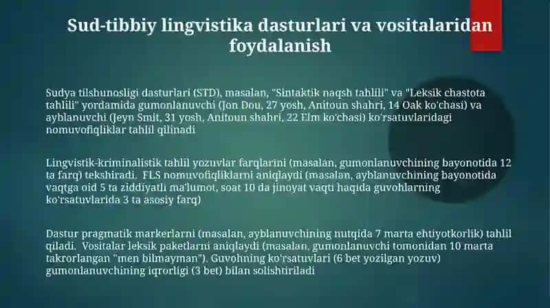 Lingvokriminalistik tahlil omillari 3