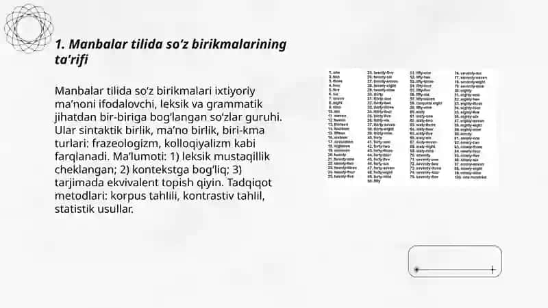 Manbalar tilida soʻz birikmalari 3