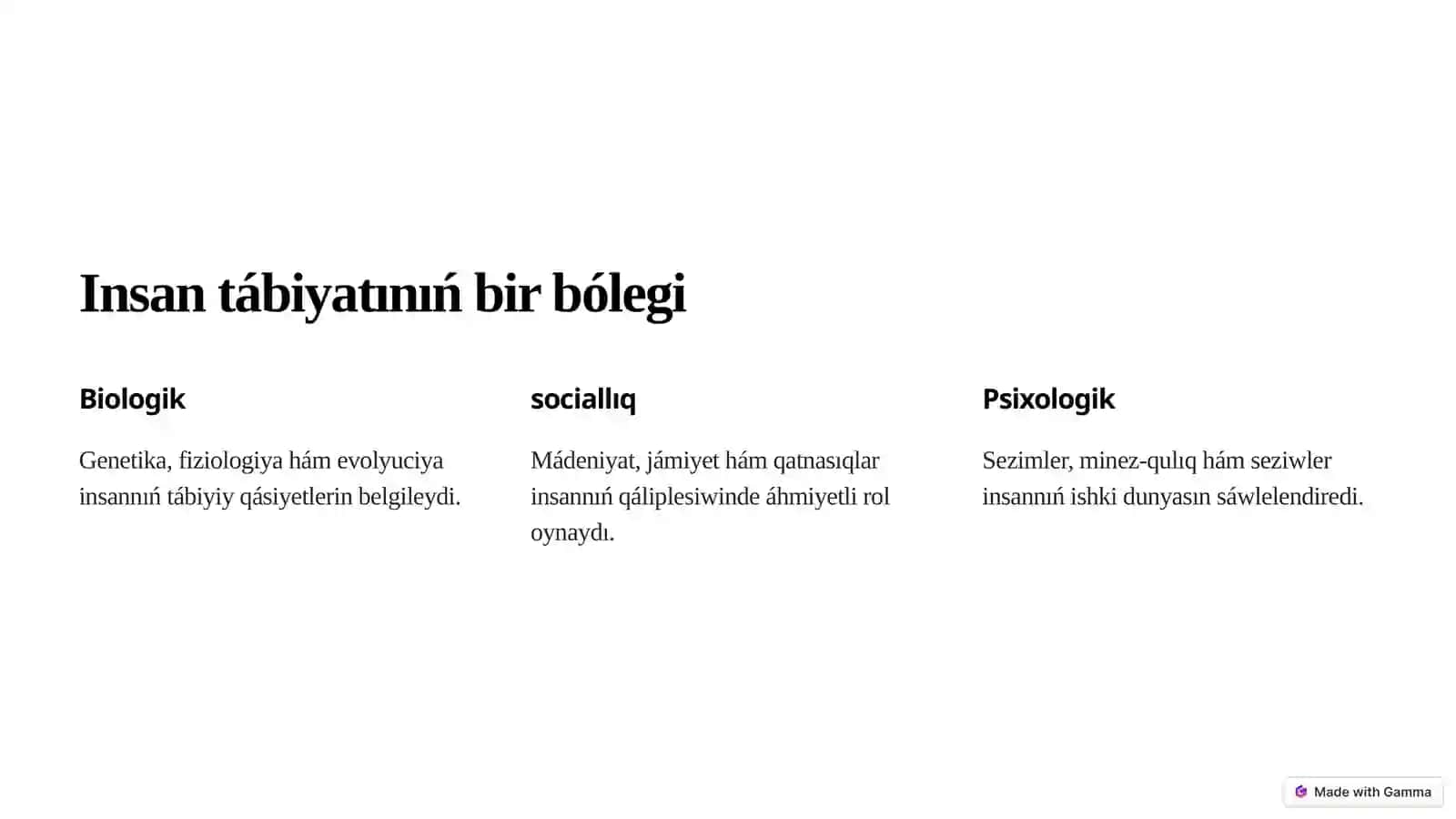 Insan tábiyattıń bir bólegi 3