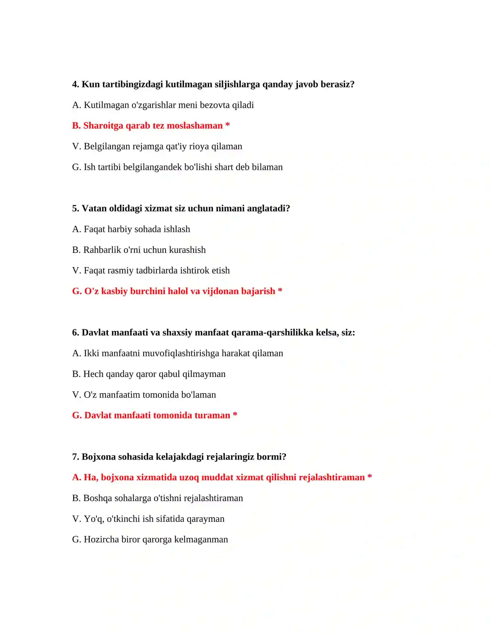 Bojxona mantiqiy test javoblari 2026 3