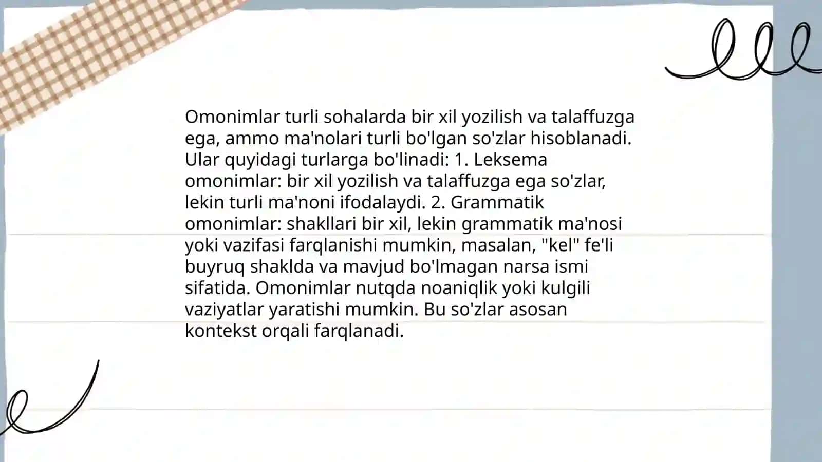 Omonimlar va omofonlar 3