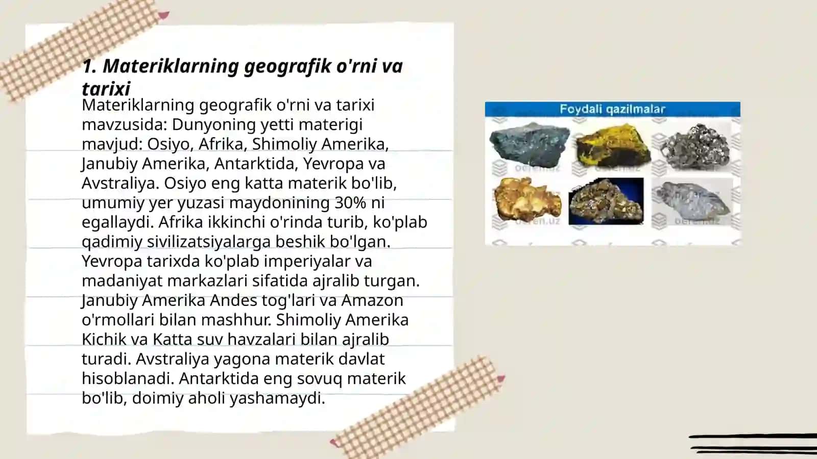 Materiklarning geografik o'rni va tarixi 3