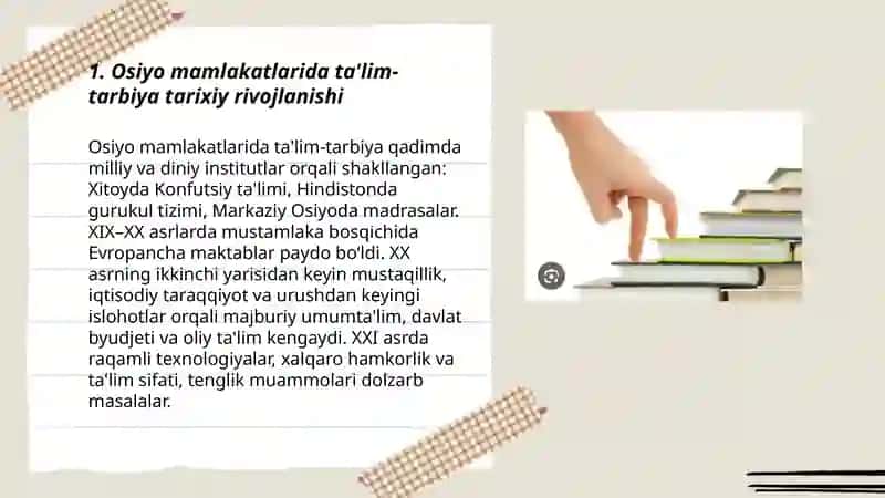 Osiyo mamlakatlarida ta'lim-tarbiya 3