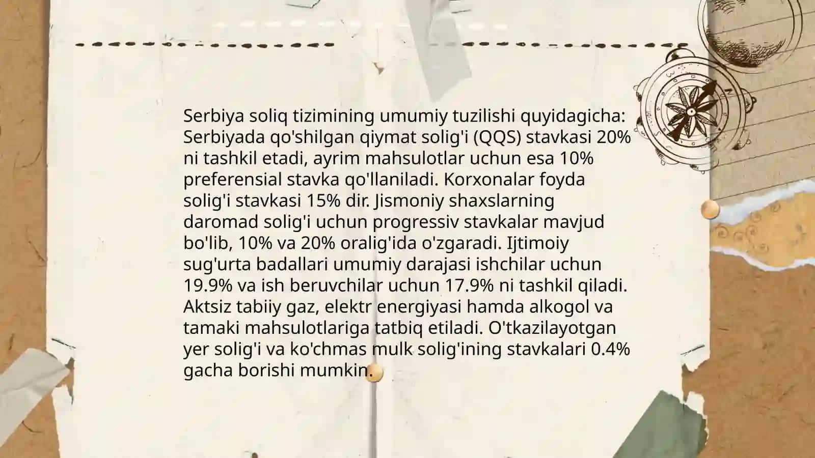 Serbiya soliq tizimi va o'ziga xos xususiyatlari 3
