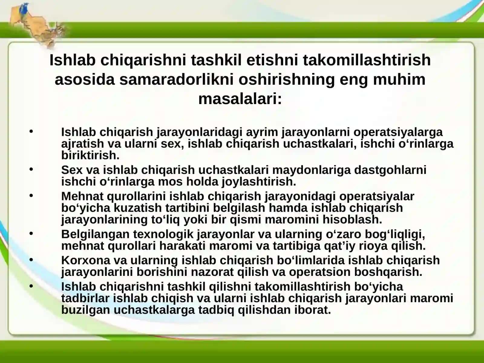 Ishlab chiqarish rejasining zarurligi 3