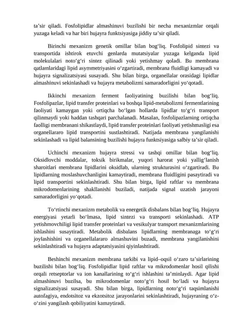 Fosfolipidlar almashinuvi buzilishi 3