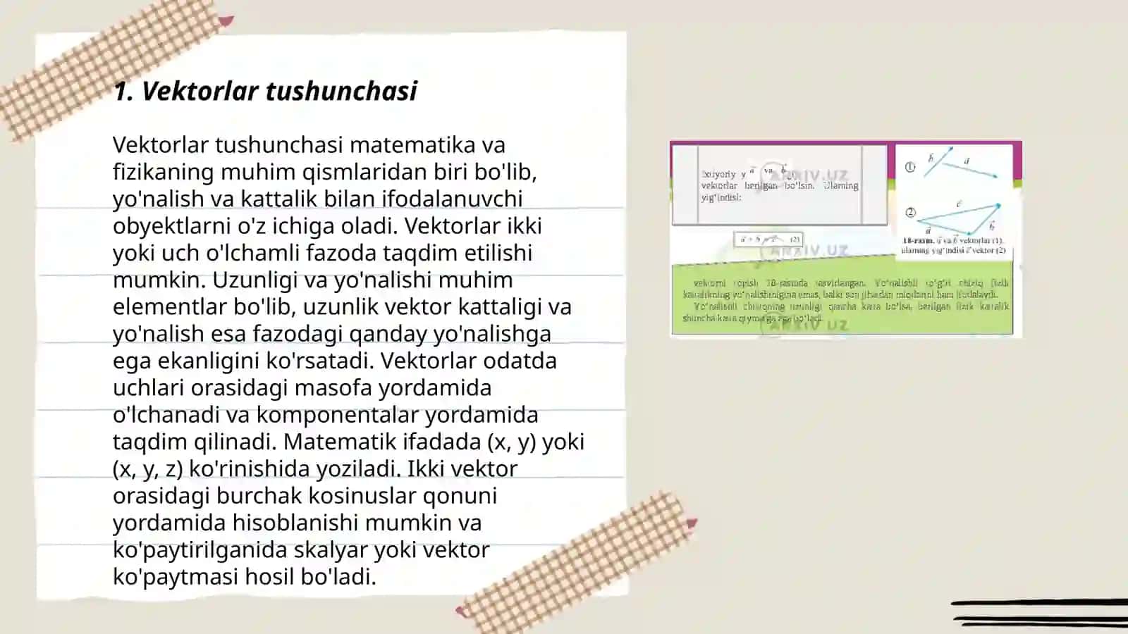 Arifmetik vektor fazo 3