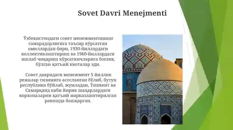 Oʻzbekiston respublikasida menejmentning rivojlanishi 3