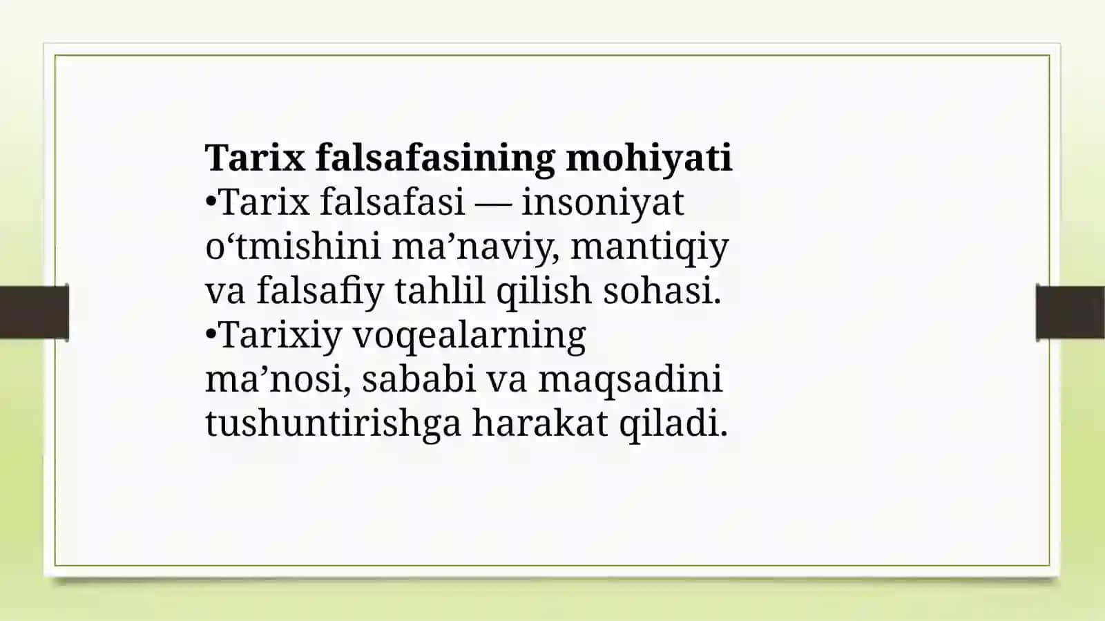 Falsafa faniddan przentatsiya: tarix falsafasi 3