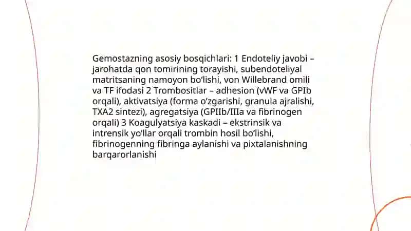 Gemostaz mexanizmlari va uning patologiyasi 3