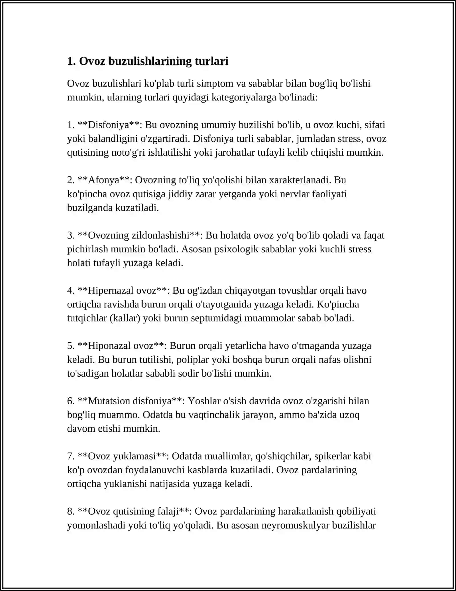 Ovoz Buzulishlarini Tekshirish Metodikasi 3